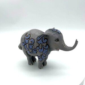 Jim Shore Heartwood Creek Enesco Stone Resin Mini Elephant Figurine With Intrica
